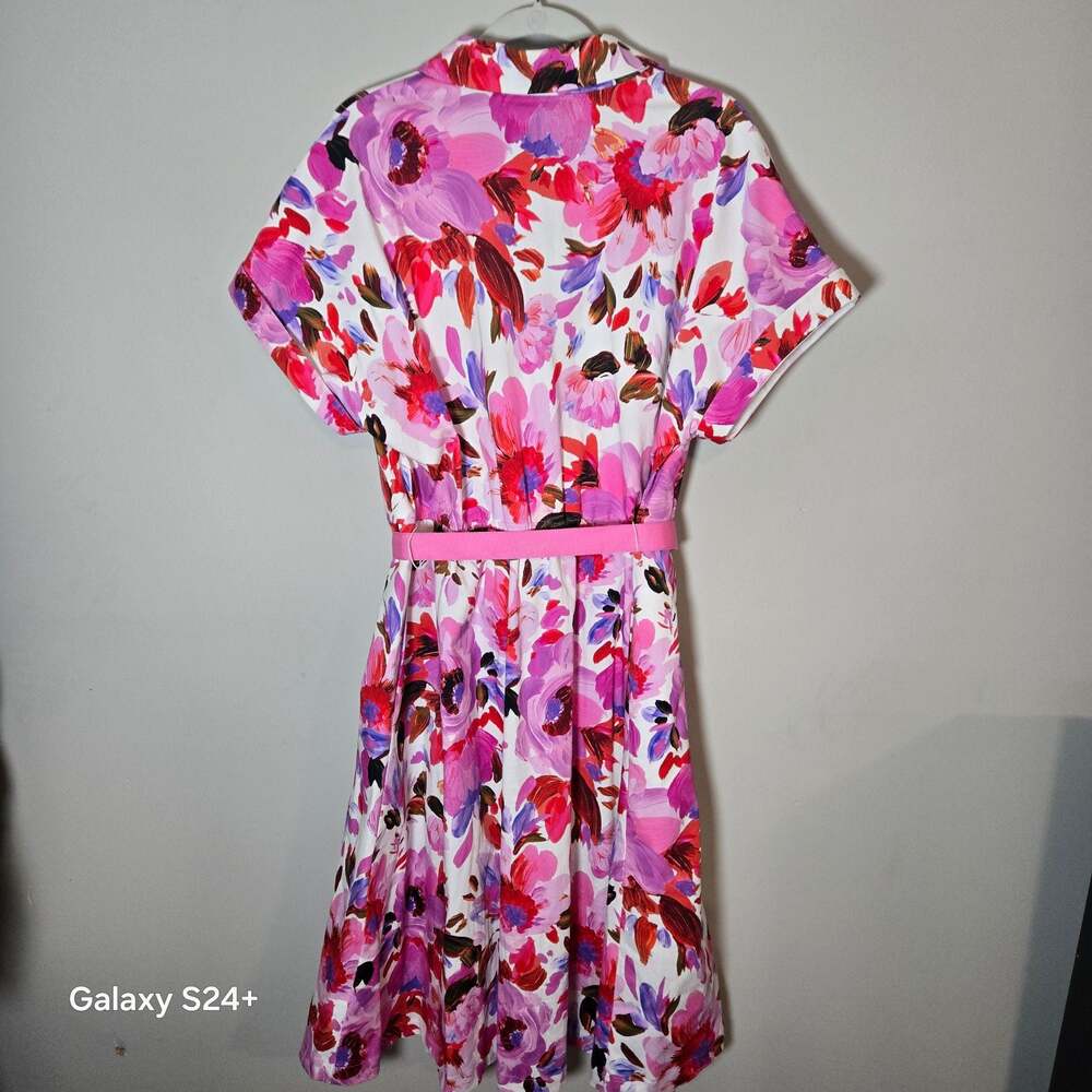 Sara Campbell The Roxanne Dress Floral Print Button-Down Shirt Dress with Belt - Picture 3 of 6